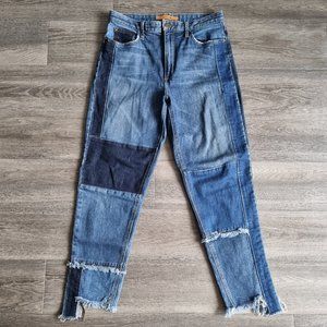 Joe's Jeans Debbie Patchwork High Rise Ankle Straight Leg Size 29